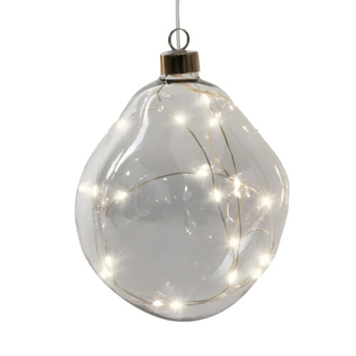 Stellar Haus 12cm Smokey Grey Orb Hanging Glass